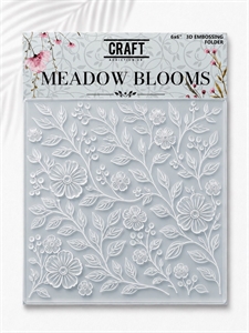 CraftAddictionUK Embossing Folder 6x6" - Meadow Blooms 3D